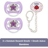 Bambino Kelebek Emzik Seti - No:1 - 0 - 6 Ay - Beyaz