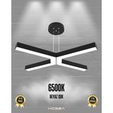 Bambino (Siyah Kasa, Beyaz Işık) Ledli Modern Sarkıt Linear LED Avize Salon Mutfak Oturma Odası Yatak Odası Antre Hol LED
