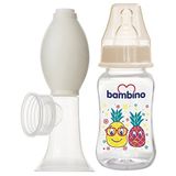 Bambino T002 PP Biberonlu Bej Göğüs Pompası