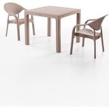 Bamboo 2 Kişilik Rattan Masa Sandalye Takımı Cappuccino