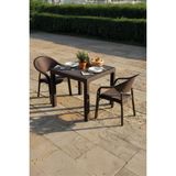 Bamboo 2 Kişilik Rattan Masa Sandalye Takımı Kahve - Kahverengi