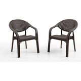 Bamboo 2'li Rattan Sandalye Kahve