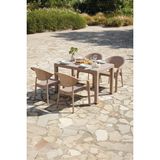 Bamboo 4 Kişilik Rattan Masa Sandalye Takımı Cappuccino