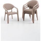Bamboo 4'lü Rattan Sandalye Cappuccino