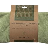Bamboo Naturals Greenery Collection Mikrofiber Temizleme Bezi, Mıknatıs Gibi Tozu Çeker, Yeşil ve Tan Duster Bezleri, 20'li Paket