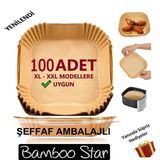 Bamboo Star Airfryer Pişirme Kağıdı Xl-Xxl Büyük Boy 100 Adet Hava Fritöz Parşömen Kağıdı Fırın Kağıdı Tek Kullanımlık Hava Fritöz Kağıt Fırın Sıcak Hava Fritöz Pişirme Kızartma Tavası Için Uygun 20CM