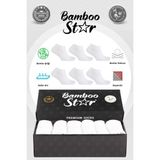 Bamboo Star Bambu Erkek Patik Düz Beyaz Çorap Dikişsiz Premium Kutulu 6'Lı - 00B-Beyaz - 40 - 45