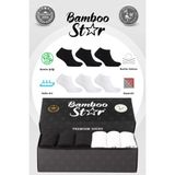 Bamboo Star Bambu Erkek Patik Düz Çorap Dikişsiz Premium Kutulu 6'Lı (3 Siyah - 3 Beyaz) - Siyah-Beyaz - 40 - 45