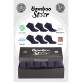 Bamboo Star Bambu Erkek Patik Düz Lacivert Çorap Dikişsiz Premium Kutulu 6'Lı - 166-Lacivert - 40 - 45