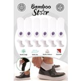 bamboo star Bambu Erkek Sneaker Beyaz Çorap Dikişsiz Görünmez Bilekte Görünmez Spor Çorap Premium 6'lı Paket