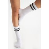 Bamboo Star Bambu Kadın Beyaz Kaydırmaz Taban Silikon Baskı Yoga Fitness Pilates Bale Dans Tenis Çorabı - 6-Beyaz - 36 - 40