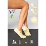 Bamboo Star Bambu Kadın Sarı Kaydırmaz Taban Silikon Baskı Pilates Yoga Fitness Dans Aktivite Babet Çorabı 2’li - 36 - 40