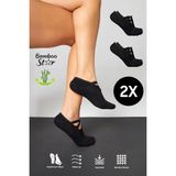 Bamboo Star Bambu Kadın Siyah Pilates Yoga Fitness Dans Aktivite Babet Çorabı 2'li - Standart