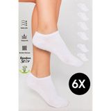 bamboo star Bambu Kadın Sneaker Beyaz Çorap Dikişsiz Görünmez Bilekte Görünmez Spor Çorap Premium 6'lı Paket