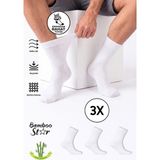 Bamboo Star Erkek Bambu Beyaz Diyabetik Dikişsiz Şeker Hastası Çorabı Sıkmaz Iz Bırakmaz Premium 3' Lü Paket - 40 - 45