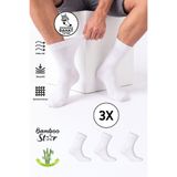 bamboo star Erkek Bambu Beyaz Diyabetik Dikişsiz Şeker Hastası Çorabı Sıkmaz İz Bırakmaz Premium 3' lü Paket