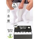 Bamboo Star Erkek Bambu Beyaz Diyabetik Dikişsiz Şeker Hastası Çorabı Sıkmaz İz Bırakmaz Premium Kutulu 6'lı Paket - 40 - 45