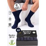 Bamboo Star Erkek Bambu Lacivert Diyabetik Dikişsiz Şeker Hastası Çorabı Sıkmaz Iz Bırakmaz Premium Kutulu 6'lı Paket - 40 - 45