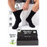 bamboo star Erkek Bambu Siyah Diyabetik Dikişsiz Şeker Hastası Çorabı Sıkmaz İz Bırakmaz Premium Kutulu 6'lı Paket