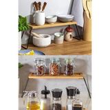Bambora Metal Ayaklı Bambu Tezgâh Üstü Düzenleyici Raf/sunumluk/organizer 36X12X15 cm - Çok Renkli - Standart