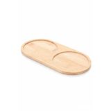 Bambu 2 Bölmeli Sunumluk, Oval Tabak,Yağdanlık Altı 12x24 cm