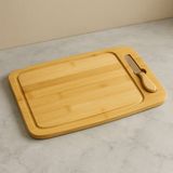 Bambu 2 Parça Kahvaltı Peynir Servis Sunum Tahtası - 36 x 24 cm - Kahverengi