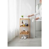 Bambu 3 Katlı Çok Amaçlı Raf - Dikey Ayakkabılık Havluluk Banyo Rafı