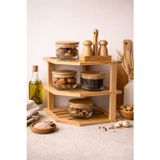 Bambu 3Katlı Köşe Raf / Organizer / Düzenleyici