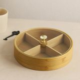 Bambu 4 Bölmeli Kapaklı Servis Sunum Kutusu 22 cm - Çok Renkli