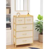Bambu 5 Çekmeceli Dolap Organizer Çok Amaçlı Düzenleyici Şifonyer DB-0013
