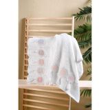 Bambu 50x90 cm Dantelli Püsküllü 6 lı Pvc Çantalı El Yüz Havlusu (beyaz1)