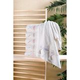 Bambu 50x90 cm Dantelli Püsküllü 6 lı Pvc Çantalı El Yüz Havlusu (beyaz)