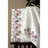 Bambu 50X90 cm Süzine Nakışlı 6 Lı Kutulu El Yüz Havlusu - Beyaz