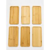 Bambu 6 Adet Sunumluk Set 17x8 cm, Dikdörtgen Çok Amaçlı Tepsi | Kahve ve Çay Servisi, Çerezlik ve Sabunluk, Yağdanlık Altlığı, Pürüzsüz Yüzey, Kolay Temizlenir