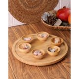 Bambu 7 Parça Mini Sosluklu Dönen Servis Tabağı - Bambu 32 cm 7 Adet