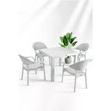 Bambu 90X90 Cm Camsız Rattan Bahçe Balkon Masa Takımı