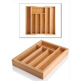 Bambu Açılır Bölmeli Çekmece Içi Kaşıklık, Kahverengi, Şık ve Pratik Tasarım - Seçenek 1 - Ahşap - Ceviz