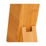 Bambu Ahşap Bıçak Standı – 220 mm Eğik Tasarım, Kaymaz Tabanlı, Çoklu Bıçak Yuvalı, Modern ve Doğal Mutfak Düzenleyici - Kestane Akaju - Option-1