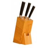 Bambu Ahşap Bıçak Standı – 220 mm Eğik Tasarım, Kaymaz Tabanlı, Çoklu Bıçak Yuvalı, Modern ve Doğal Mutfak Düzenleyici