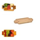 Bambu Ahşap Kalp Bölmeli Dikdörtgen Servis Tabağı Küçük Sunum Tepsisi (24,9 cm x 13,9 cm x 1,4 cm)