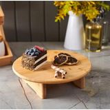 Bambu Ayaklı Yuvarlak Kesme Tahtası, Bej, 29,5X31,5 cm - Ahşap - Bej - Seçenek 1