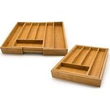 Bambu Ayarlanabilir Çekmece Içi Kaşıklık, Şık ve Fonksiyonel Düzenleme - Ahşap - Ceviz - Seçenek 1
