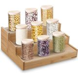 Bambu Baharatlık Standı, 3 Katlı, Doğal Renk, 22.5X22X9 cm