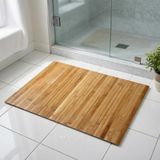 Bambu Banyo Matı, Kaydırmaz TPE Tabanlı, Suya Dayanıklı, Rulo Yapılabilir, 45x68 cm, Banyo ve Mutfak için