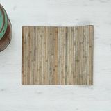 Bambu Banyo Paspası Kaydırmaz Özellikli Taban 50 x80 cm Lekeli Özel Üretim - Açık Gri - 50 x 80 cm