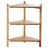Bambu Banyo Raf Ünitesi 34X60 Cm Meridyendukkan Üçgen Model Banyo Rafı Doğal