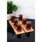 Bambu Bardak Altlığı Çay Bardağı Altlığı 6’lı Çay Tabağı - 6 Adet