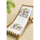 Bambu Baskılı Plaj Havlusu Peştemali Organik Bambu 90x170 İnce Peştemal Flamingo