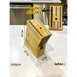 Bambu Bıçak Standı Mutfak Tezgah Üstü Profesyonel Bıçak Stantlığı (21*16*6 Cm)