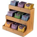 Bambu Çay Kutusu, Şık ve Doğal Tasarım, Dayanıklı Saklama Çözümü - Ahşap - Ceviz - Seçenek 1
